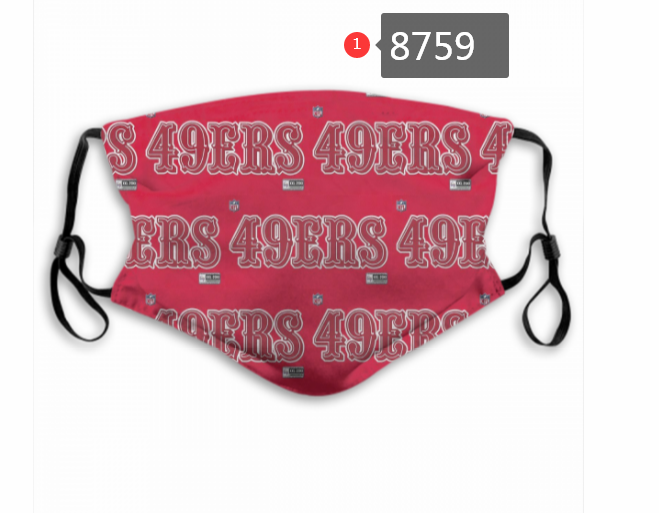 2020 San Francisco 49ers #57 Dust mask with filter->nfl dust mask->Sports Accessory